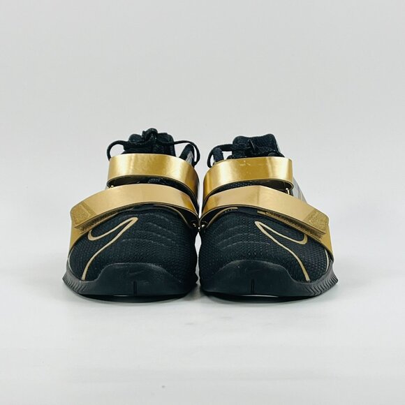 Nike Romaleos 4 \'Black Metallic Gold\' CD3463-001 Gym size 14